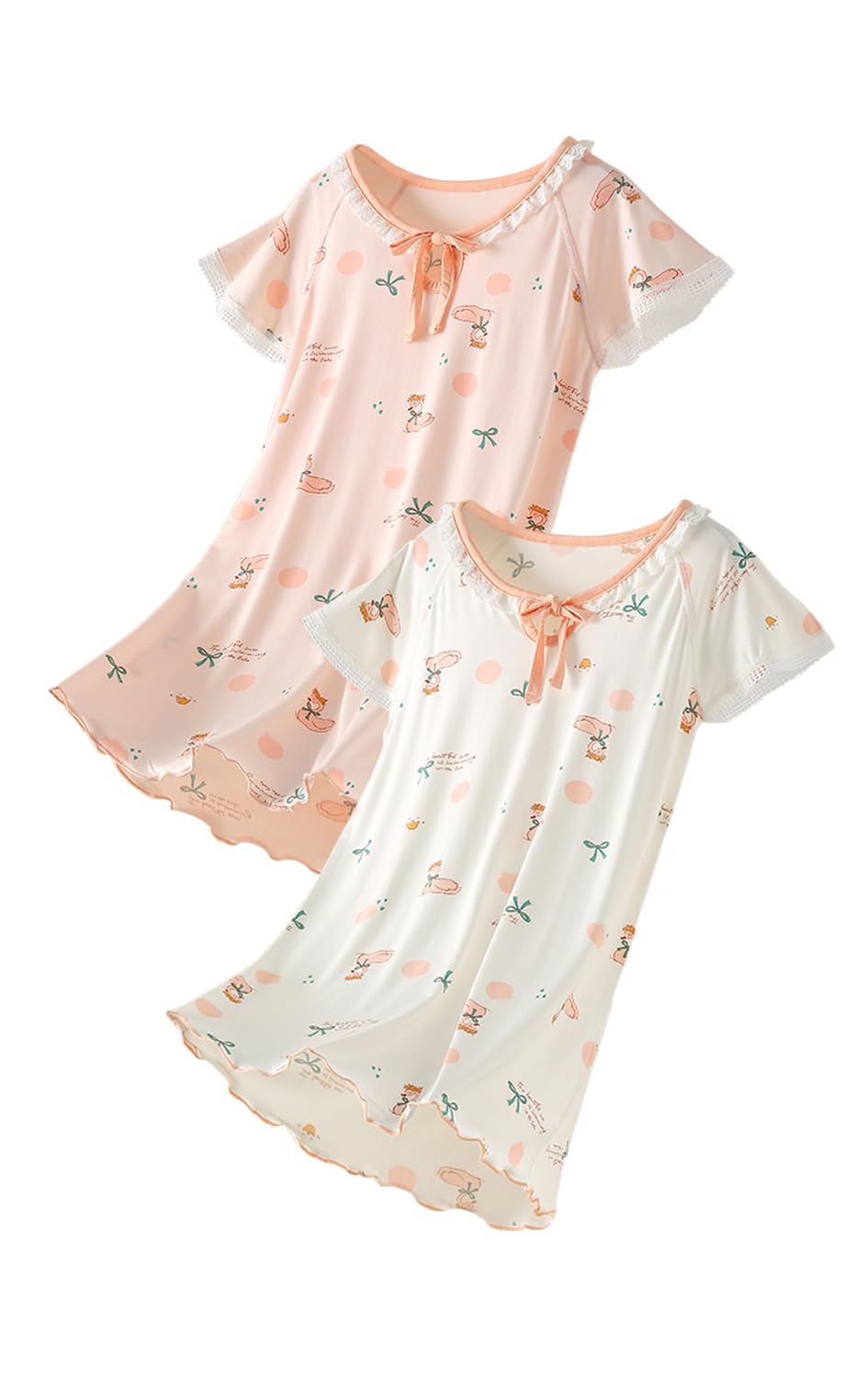 Girls' Casual Cartoon Dresses Pack of 2 - Soft & Comfortable Outfits for Ages 3-12 Years | Perfect for Playdates, School & Birthday Parties