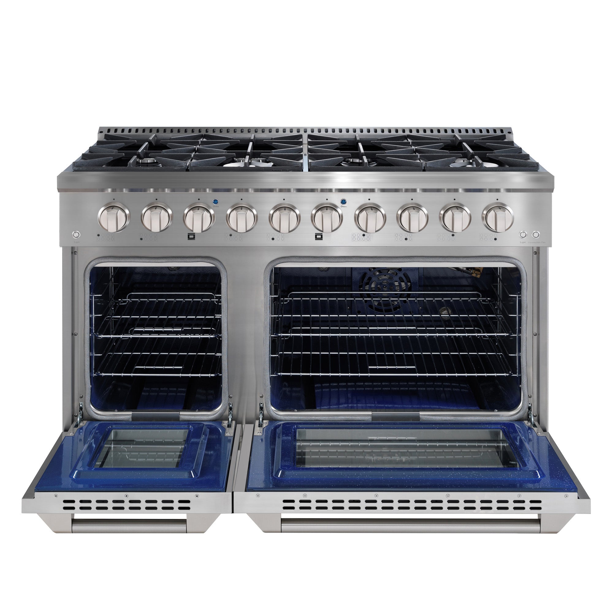Ancona 48 Inch 2-Piece Gas Range with Convection Oven & 600 CFM Ducted Range Hood - Professional Kitchen Appliance Set for Home Chefs & Cooking Enthusiasts