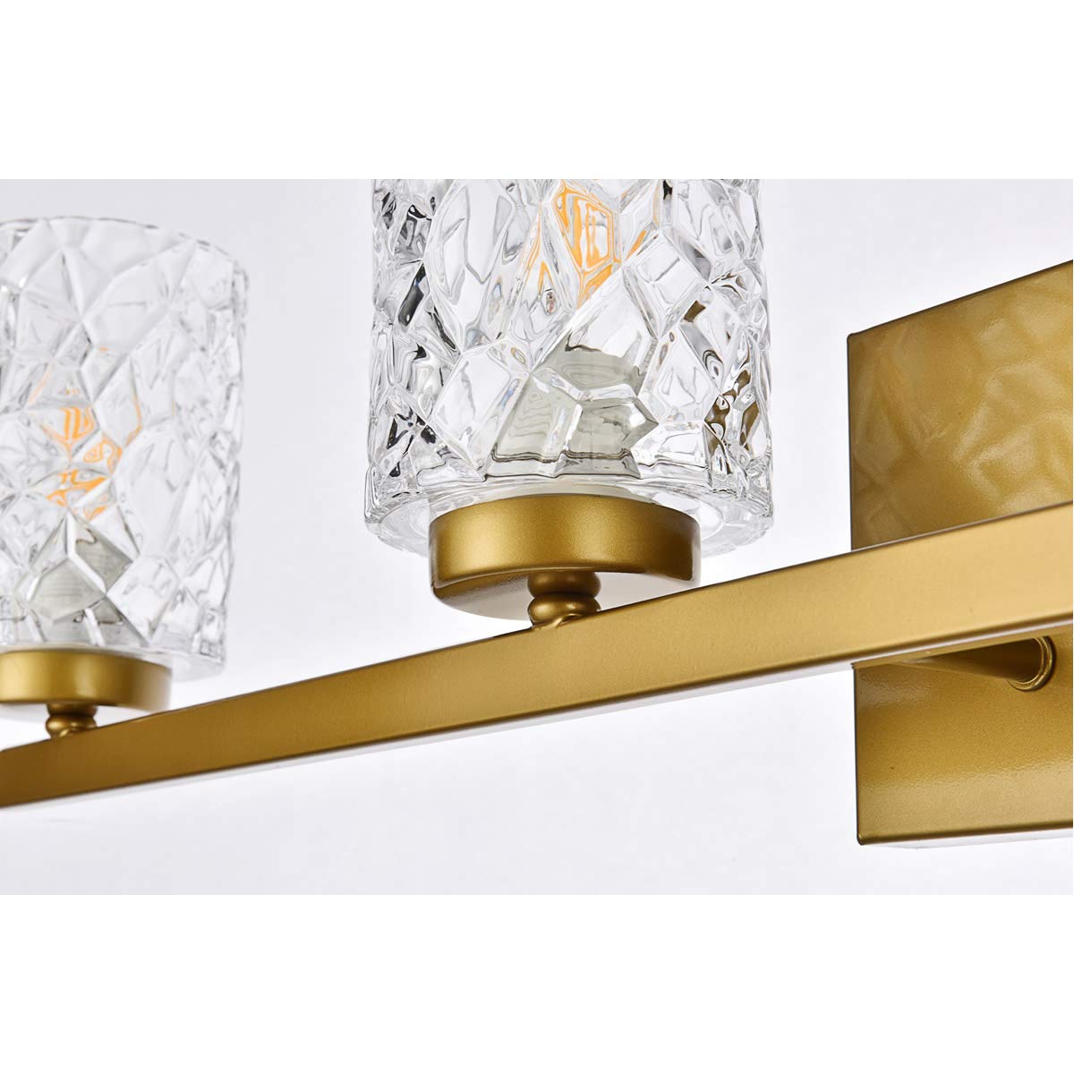 Modern Brass Ceiling Light Fixture - 4-Light Bathroom Sconce with Clear Glass Shade for Indoor Home Decor | Perfect for Bathroom, Hallway & Bedroom Lighting