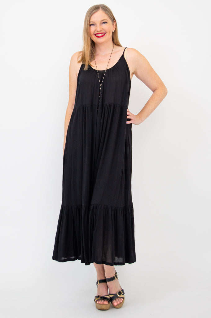 Boha Dress for Women - Elegant Black Flowy Maxi Dress | Perfect for Beach, Vacation & Summer Outfits