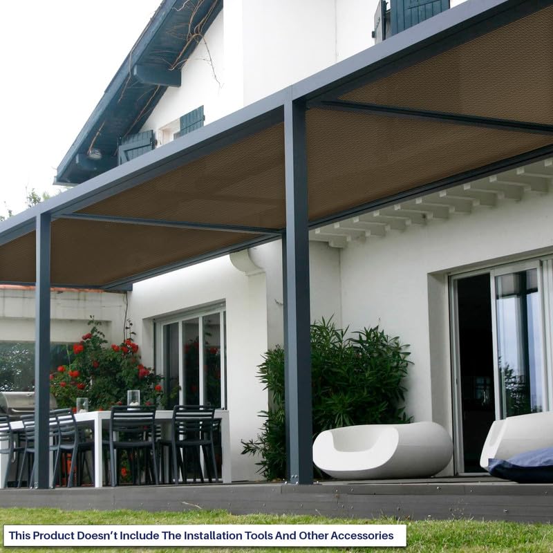 6'x129' Sun Shade Fabric Roll - UV Blocking Outdoor Shade Cloth for Pergola, Patio, Backyard & Garden - Windproof Greenhouse Cover in Brown - Perfect for Sun Protection and Privacy Screening