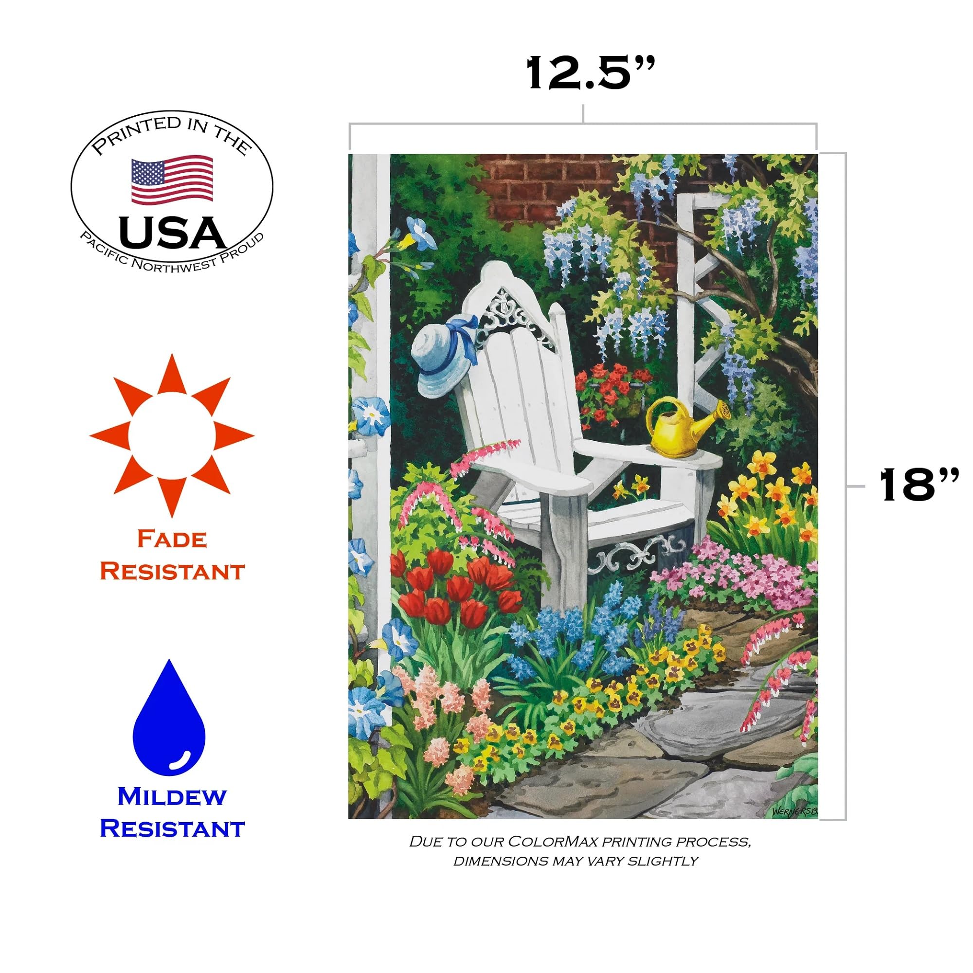 Toland Home Garden 119119 Double Sided Flower Garden Flag - 12x18 Inch Outdoor Decorative Flag for Yard, House & Bird Lovers - Perfect for Spring Decor, Front Porch Display & Garden Accent