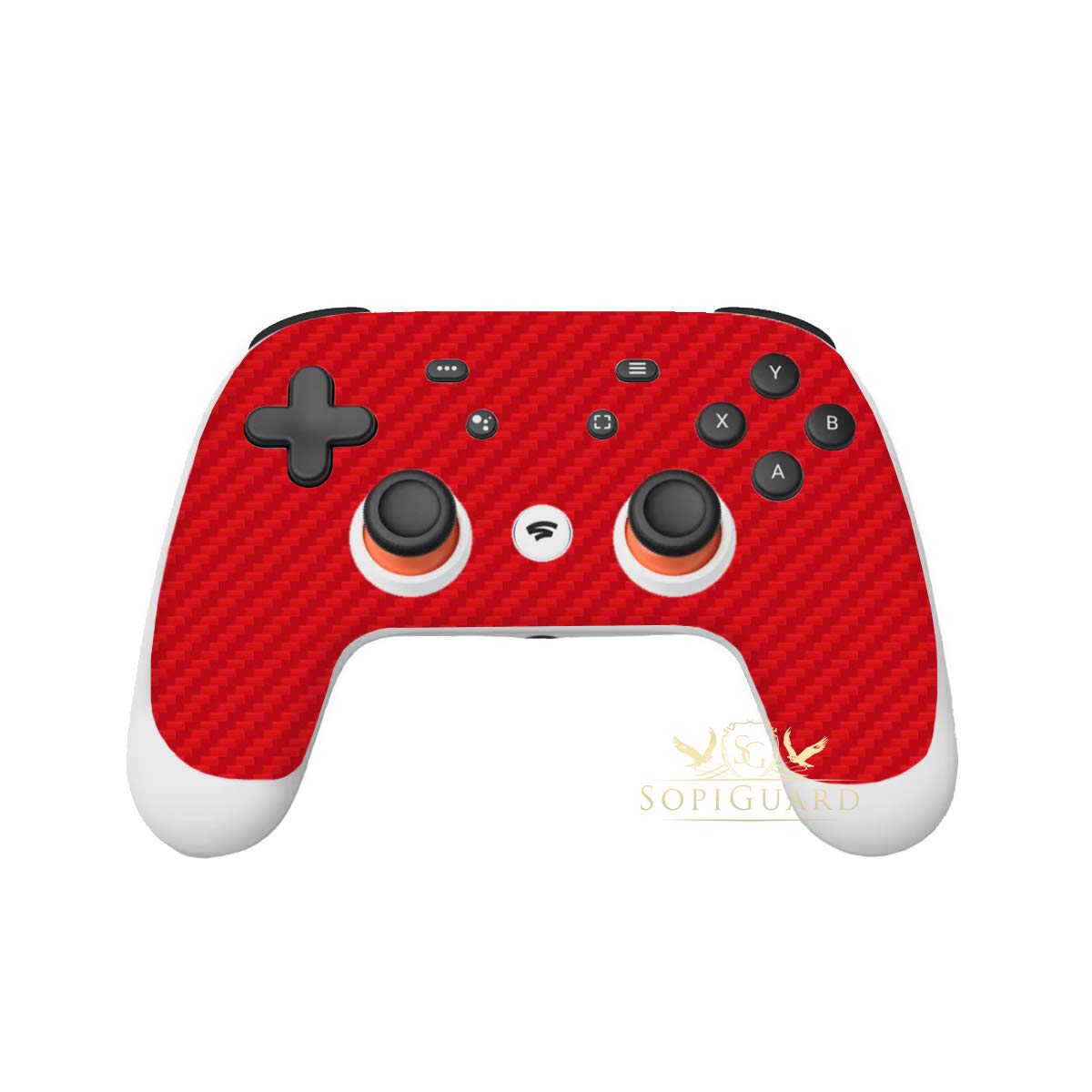 SopiGuard Vinyl Skin Wrap for Google Stadia Controller - Carbon Red Design | Protective Cover for Gaming | Perfect for Home Entertainment & Competitive Gaming Sessions