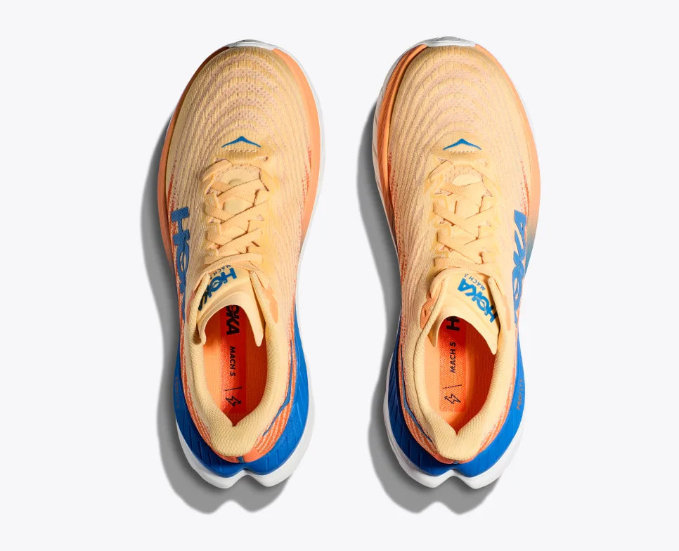 HOKA Mach 5 Running Shoes for Men - Lightweight Performance Sneakers in Impala/Vibrant Orange | Perfect for Road Running, Training & Daily Wear