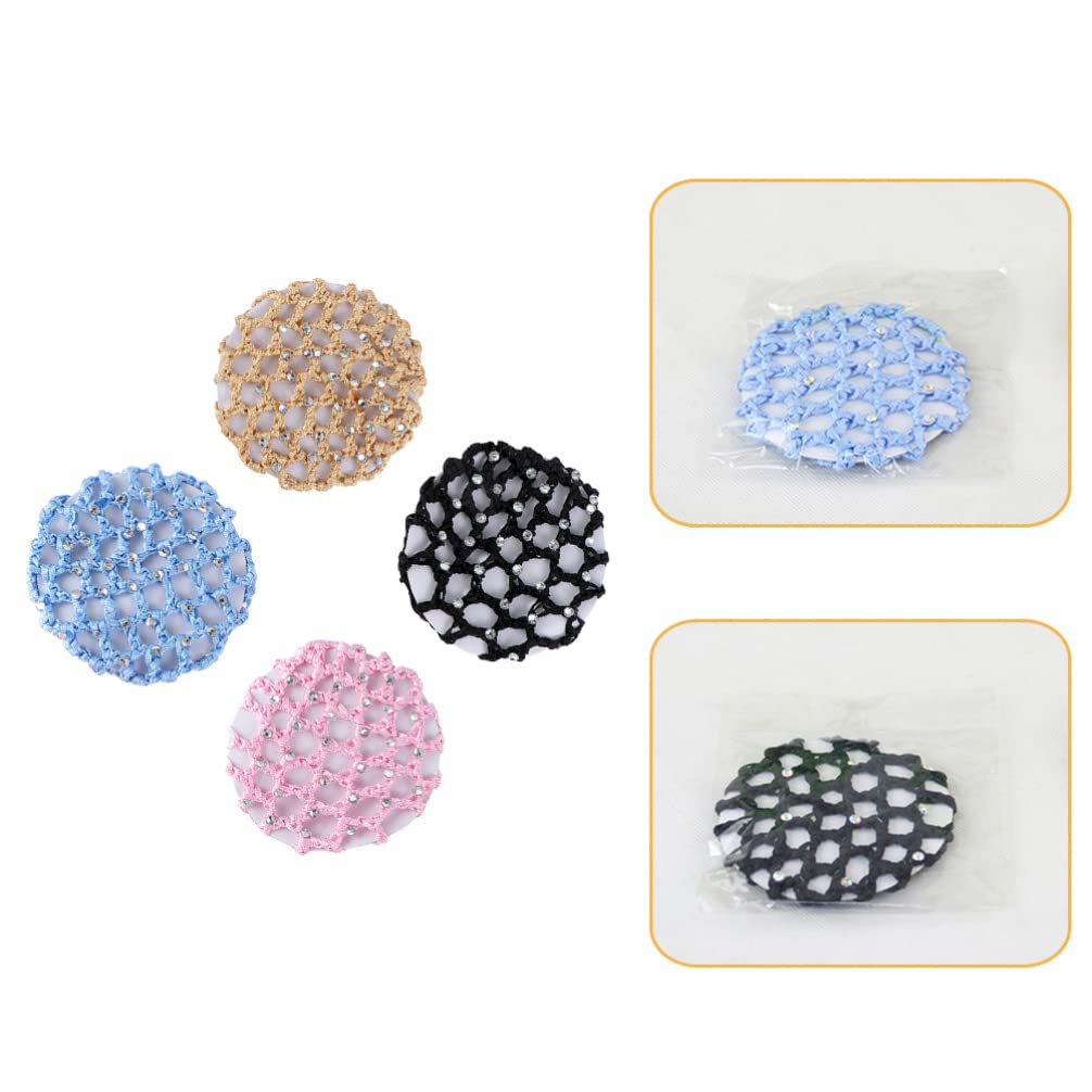 FOMIYES 4Pcs Hair Nets for Women - Polyester Bun Covers for Salon & Work