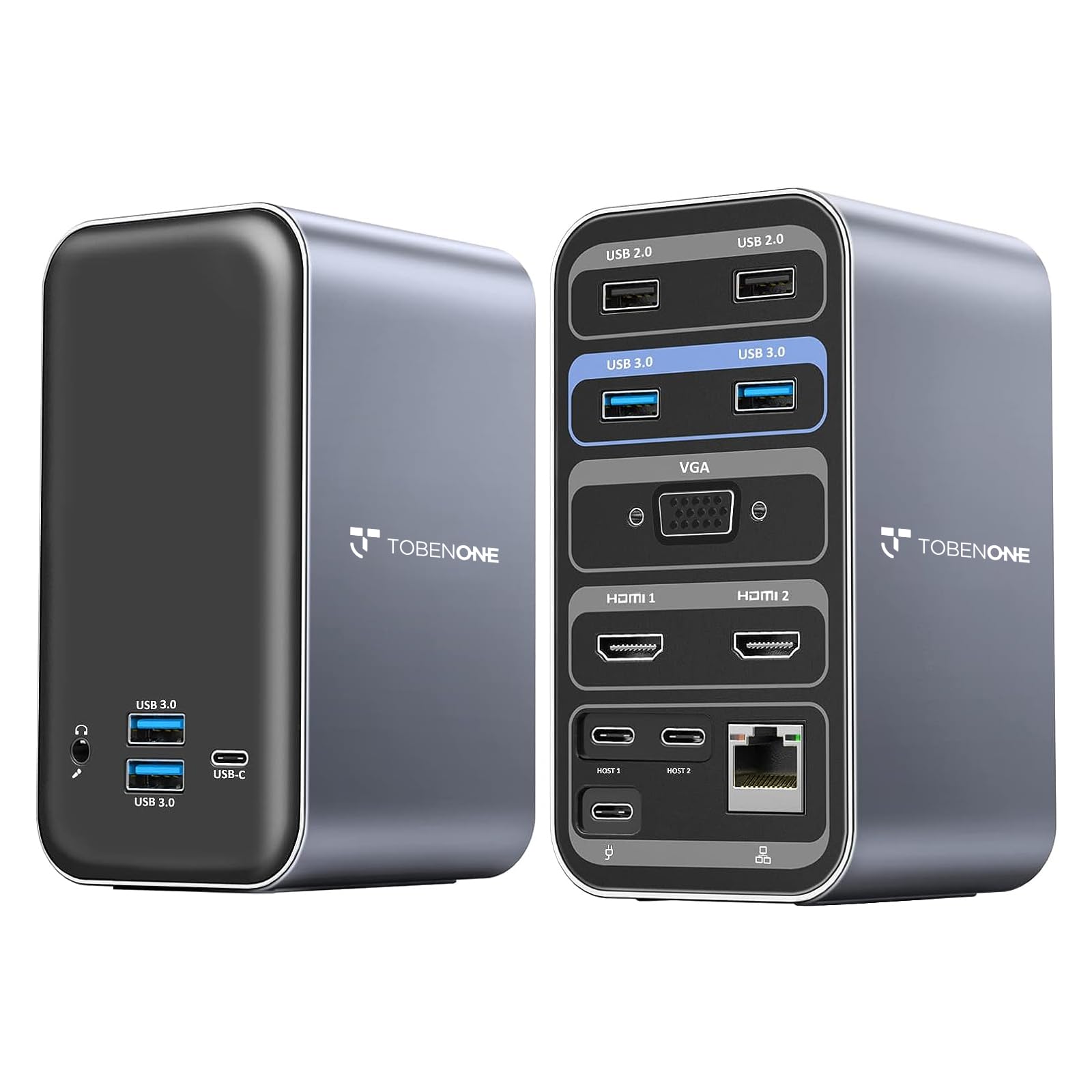Premium USB C Docking Station for MacBook Pro - 13-in-2 Triple Display Laptop Hub with Dual 4K HDMI, VGA, PD3.0 Charging, 7 USB Ports, Ethernet & Audio | Perfect for Home Office, Remote Work & Multi-Monitor Setup