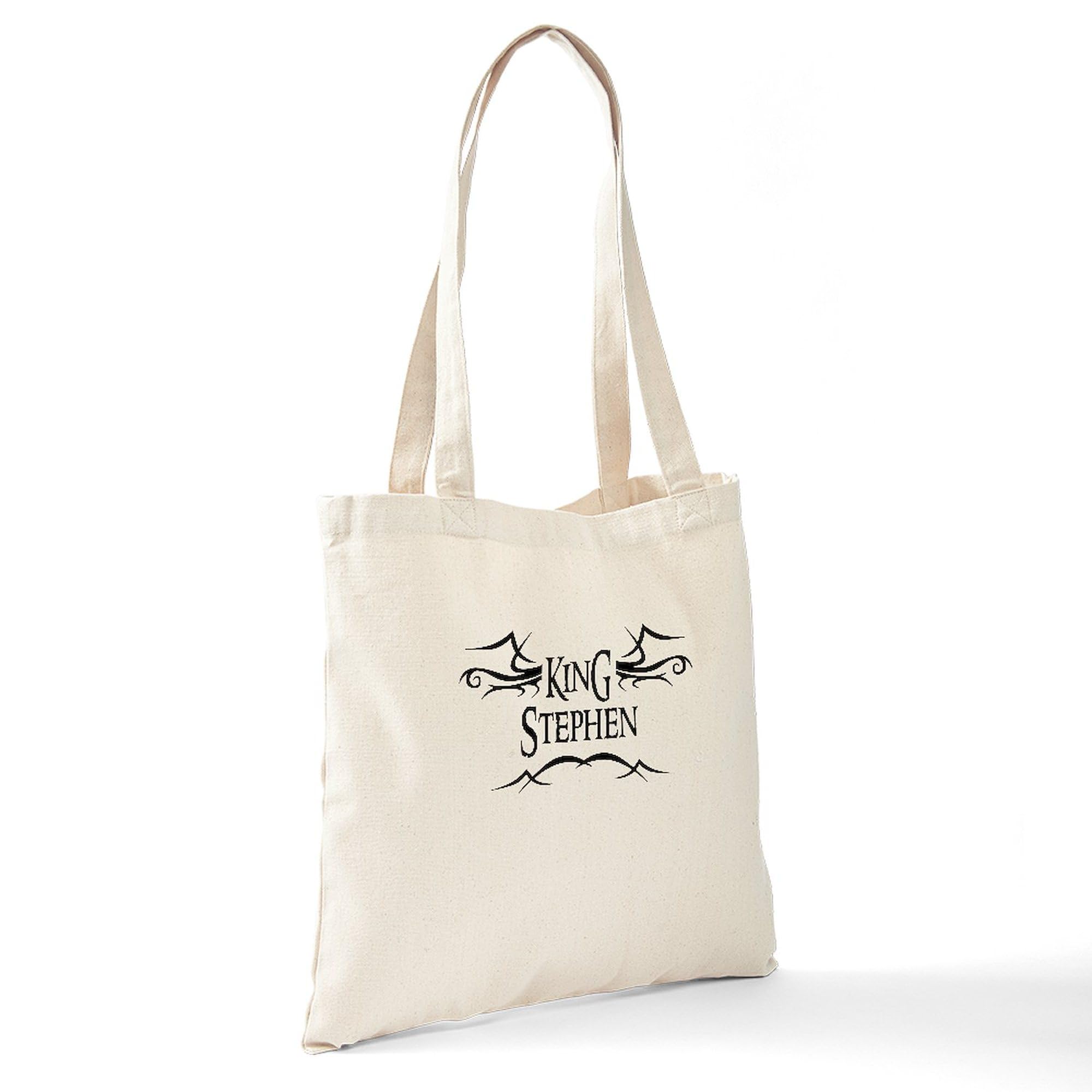 King Stephen Tote Bag - Natural Canvas Reusable Shopping Bag for Groceries, Beach & Everyday Use | Eco-Friendly Cotton Tote with Premium Print