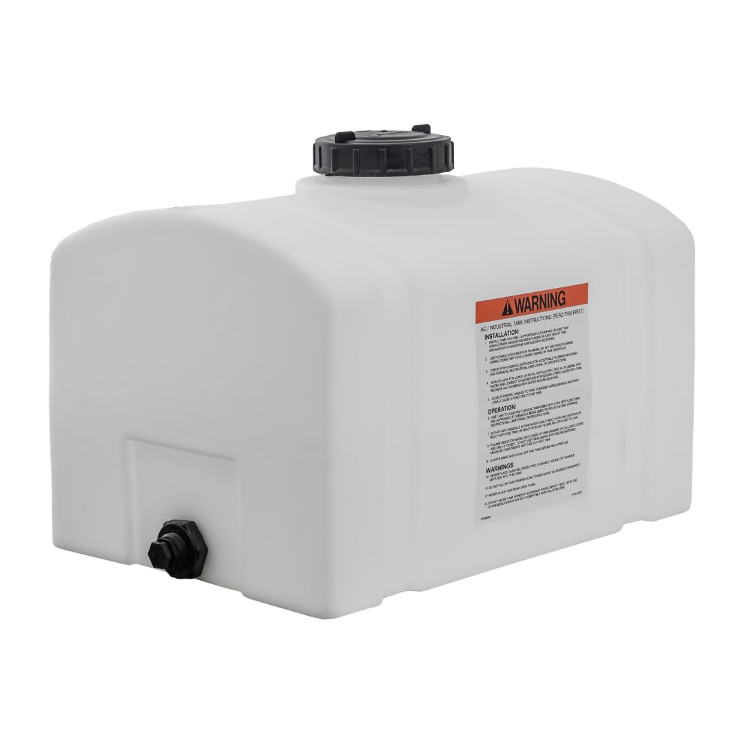 RomoTech 82123899 26-Gallon Polyethylene Domed Water Storage Tank - USA-Made Rustproof & Corrosion-Resistant Poly Tank for Water & Non-Flammable Liquids | Ideal for Agricultural, Industrial & Emergency Water Storage