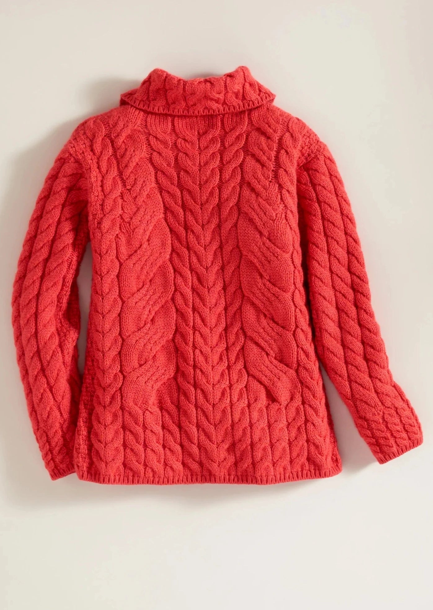 Belcarra Women's Aran Knit Cardigan Sweater - Coral | Cozy Winter Pullover for Casual Outfits & Layering | Clearance Sale