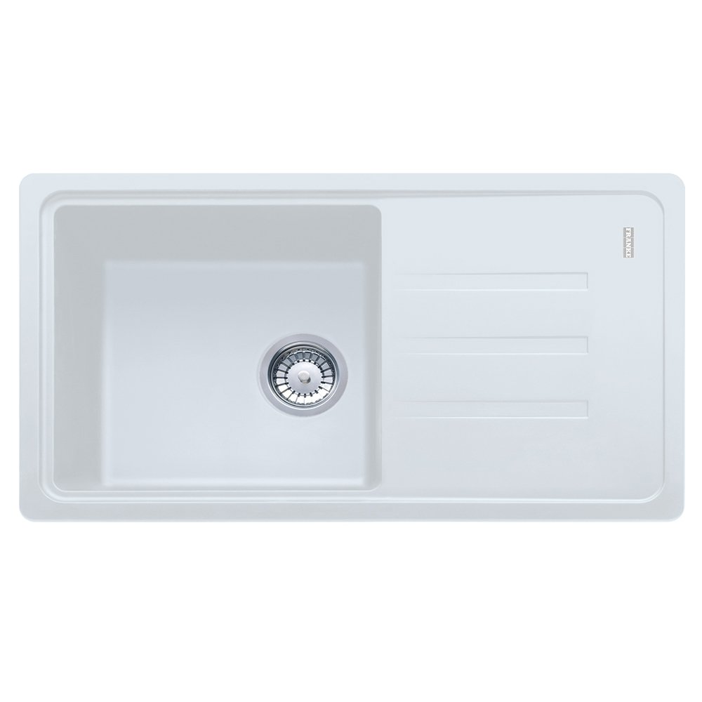 Franke 114.0367.738 White Polar Single Bowl Granite Composite Kitchen Sink - Durable & Stylish for Modern Kitchens, Perfect for Cooking, Washing Dishes & Food Prep