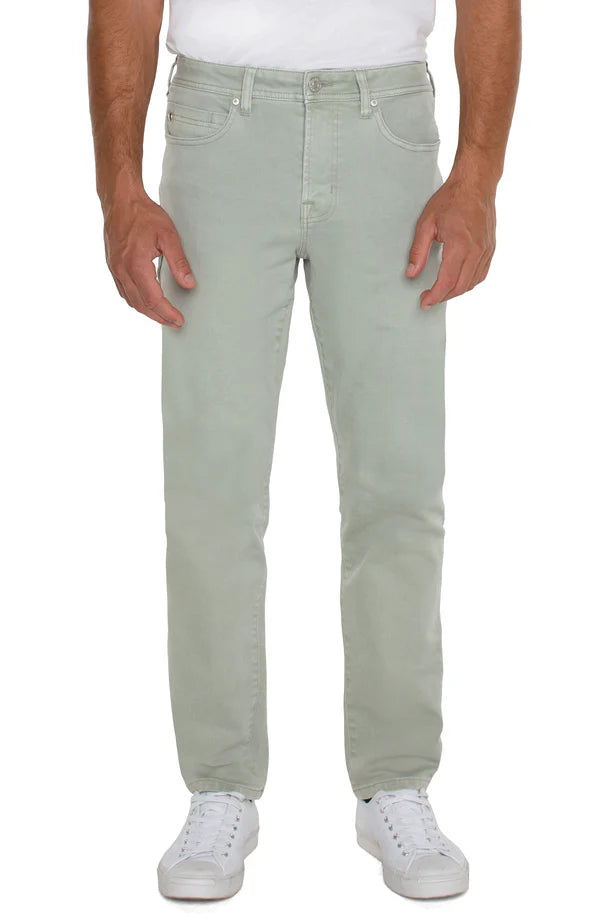 Kingston Modern Straight Leg Jeans in Seafoam Green - Women's High Waisted Stretch Denim Pants for Casual Wear & Everyday Outfits