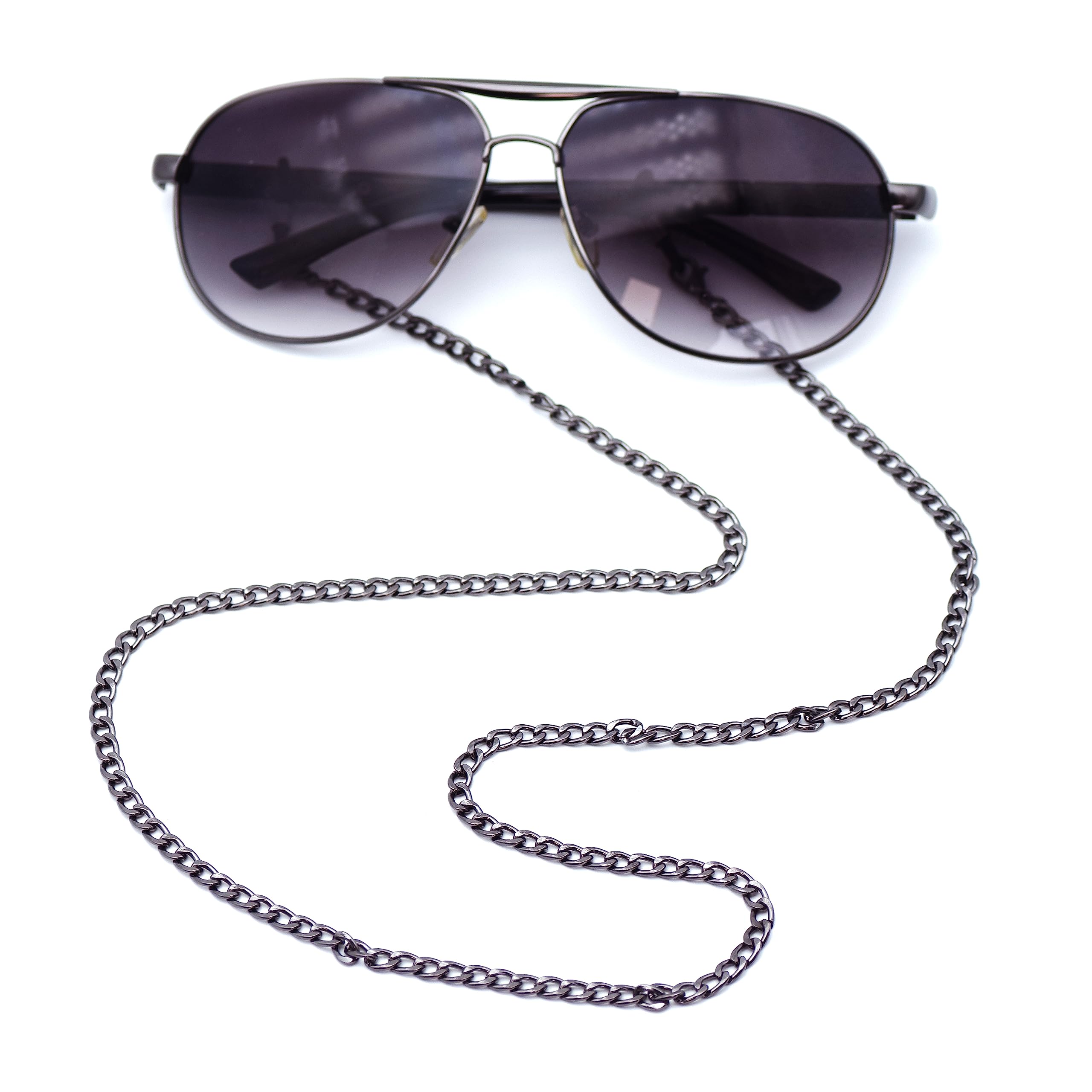 Premium Metal Cuban Chain Eyeglass Holder for Men & Women - Adjustable Twist Link Sunglasses & Reading Glasses Retainer Strap - Perfect for Work, Travel & Outdoor Activities