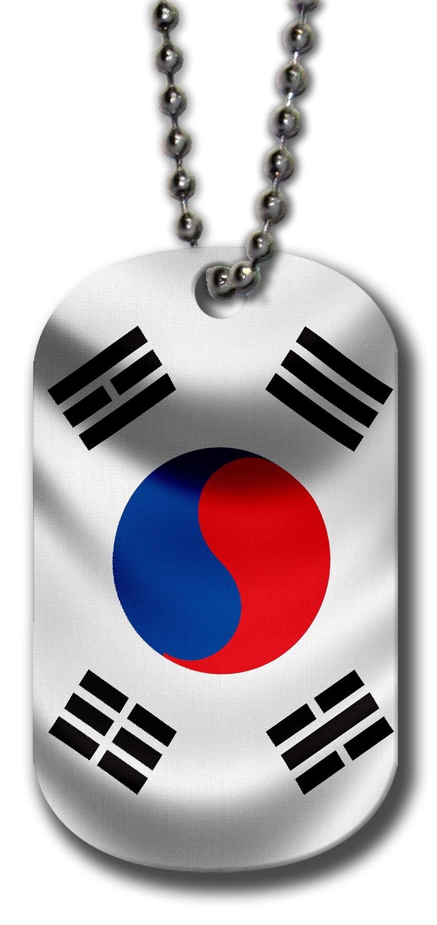 ExpressItBest Aluminum Dog Tag Necklace & Keychain with South Korea Flag Design - Personalized Korean Wave Style - Perfect for Pet ID, Military Gifts & Travel Accessories