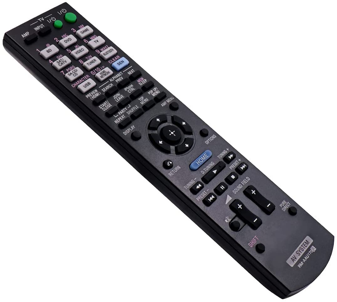 Sony STRDN840 STR-DA4600ES STRDH540 Replacement Remote Control RM-AAU170 - Compatible with STR-CT550WT, RM-AAU073, RM-AAU168, RMAAU169, RM-AAU120, RM-AAL008, RM-AAU154 - Perfect for Home Theater System & Audio Equipment Control