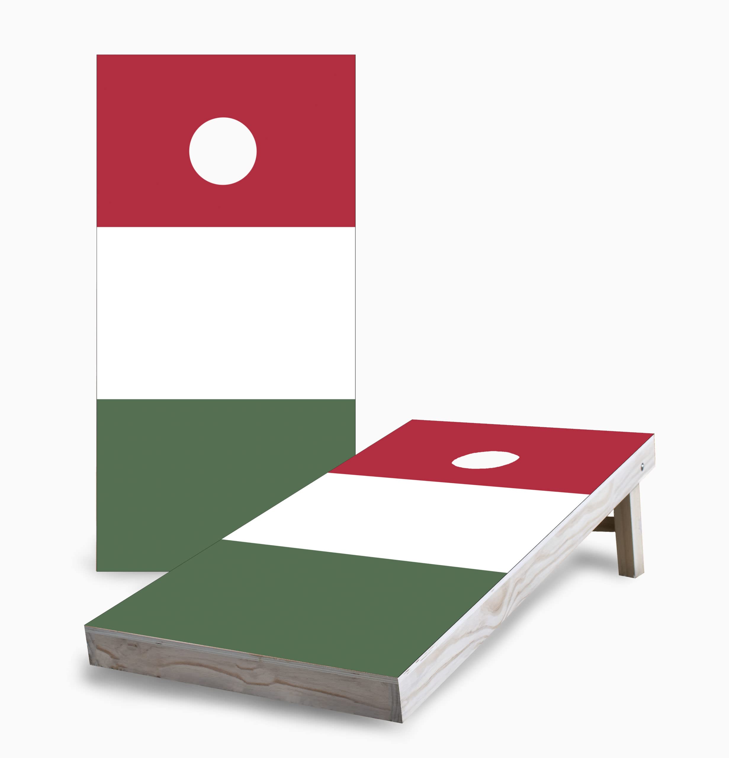 Skip's Garage Hungarian Flag Corn Hole Board Set - 2 Boards & 8 Bags - Outdoor Lawn Game for Backyard Parties, Tailgating, and BBQs