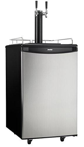 Danby DKC054A1BSL2DB 5.4 Cu.Ft. Double Tap Kegerator - Auto Defrost, Mechanical Thermostat, Scratch-Resistant Worktop & Reversible Door - Stainless Steel Commercial Beer Cooler for Home Bars, Restaurants & Parties