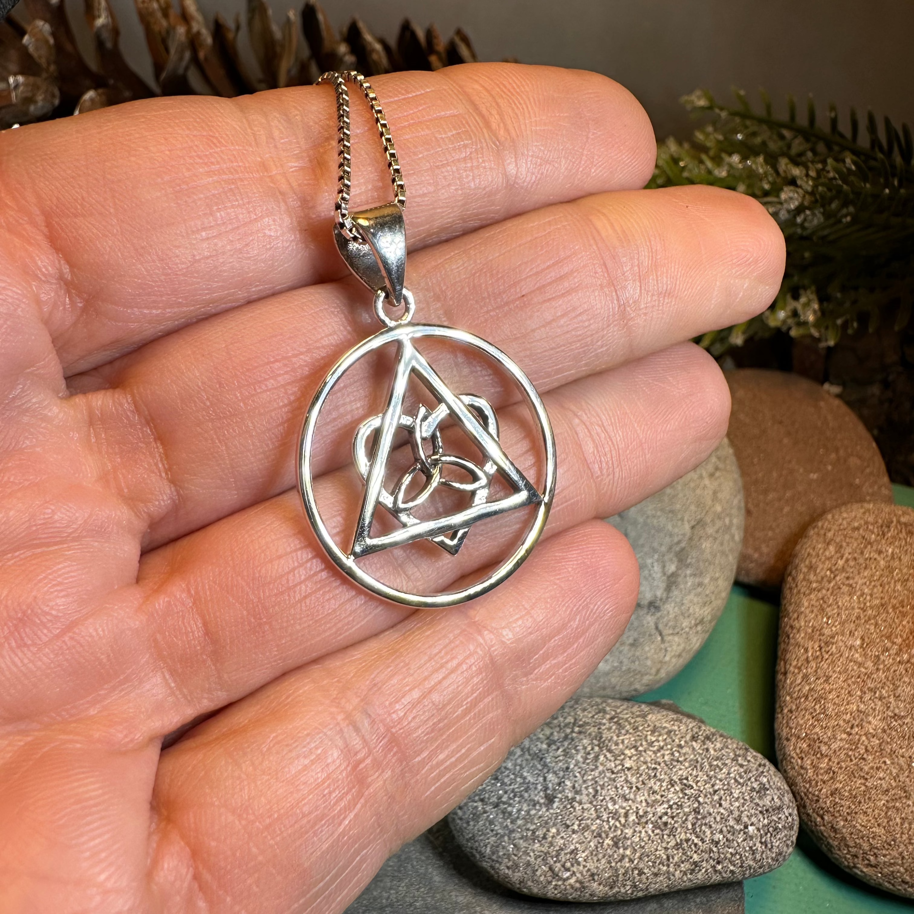 Celtic Trinity Knot AA Sobriety Necklace - Stainless Steel Recovery Jewelry for Women & Men - Inspirational Sobriety Gift for 12 Step Programs, Addiction Recovery & Spiritual Healing