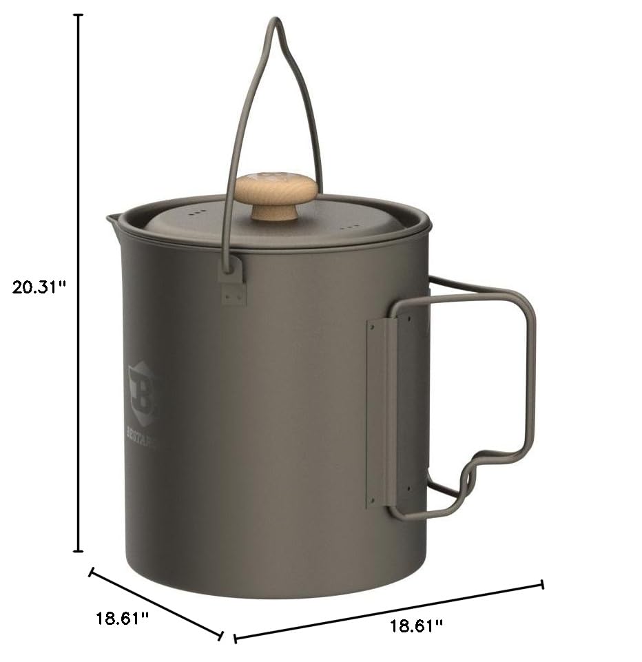 Bestargot Titanium Pot 750ml - Ultralight Portable French Press Coffee Maker & Camping Cookware | Survival Gear for Backpacking, Hiking & Outdoor Adventures | Compatible with Camp Stoves & Backpacking Burners | Perfect for Camping, Travel & Emergency Preparedness