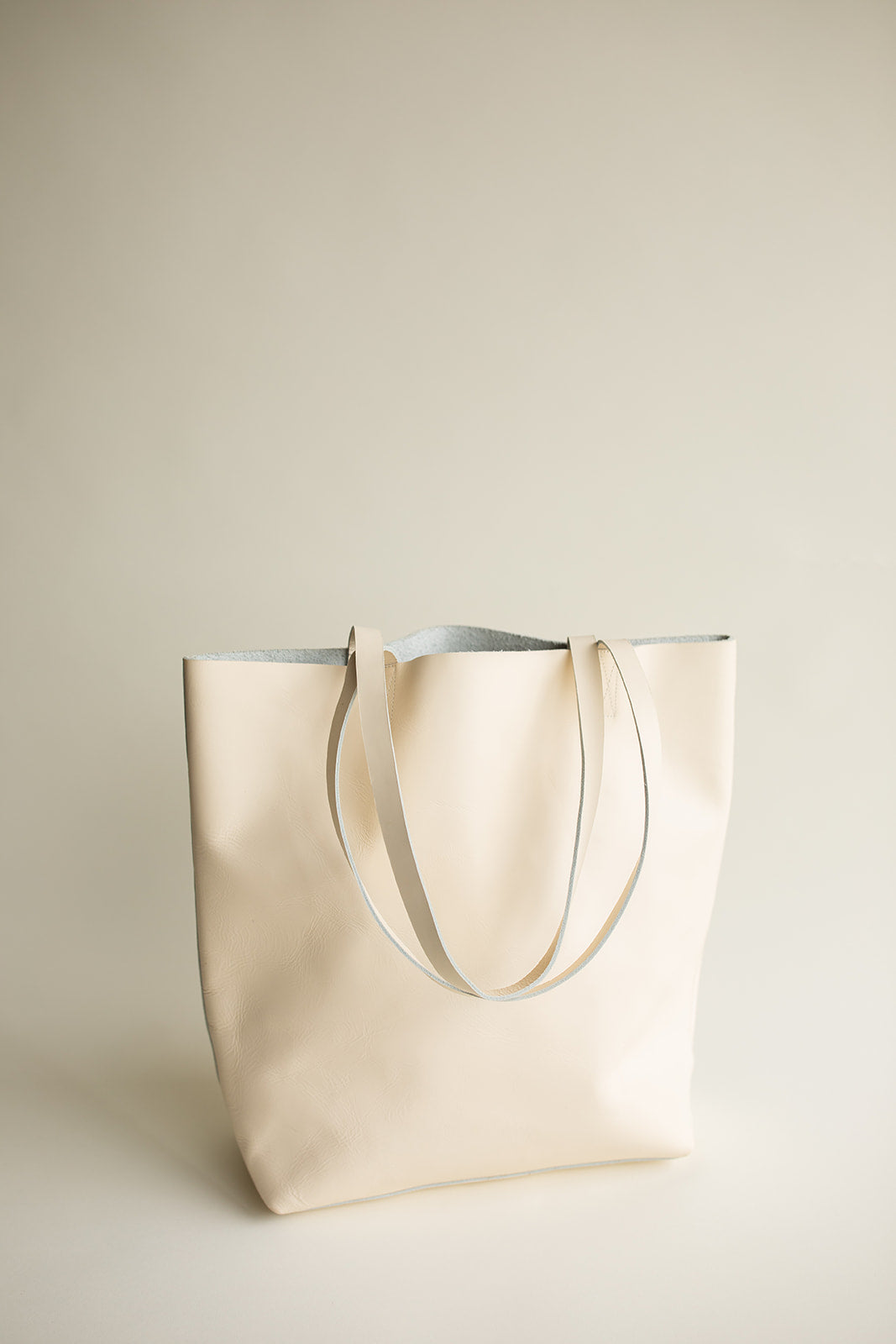 Premium Genuine Leather Tote Bag for Women - Soft Cream Color - Spacious Work & Travel Handbag - Perfect for Office, Commute & Weekend Getaways