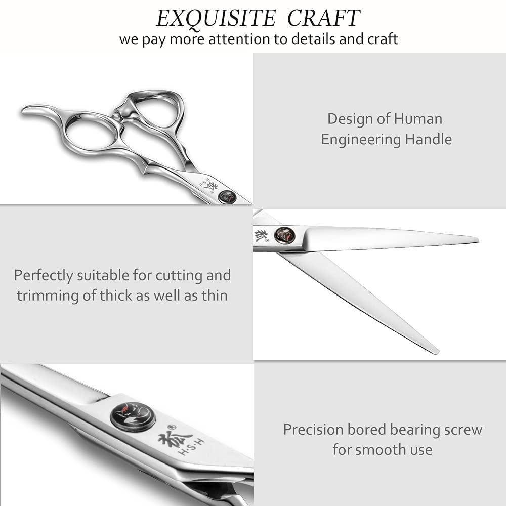 Professional Hair Cutting Scissors - Ultra Sharp Stainless Steel Barber Shears for Salon & Home Use - Precision Hairdressing Scissors for Men & Women (Pack of 2) - Perfect for Styling, Trimming & Hairdressing