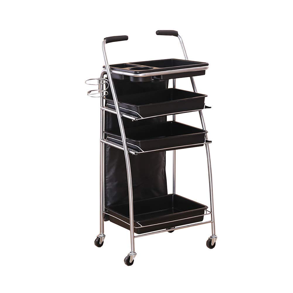 Professional 4-Tier Beauty Salon Trolley with Wheels - Hairdressing, Nail & Spa Cart with Hair Dryer Holder & Oxford Cloth Hanging Bag - Perfect for Salon, Spa & Home Use