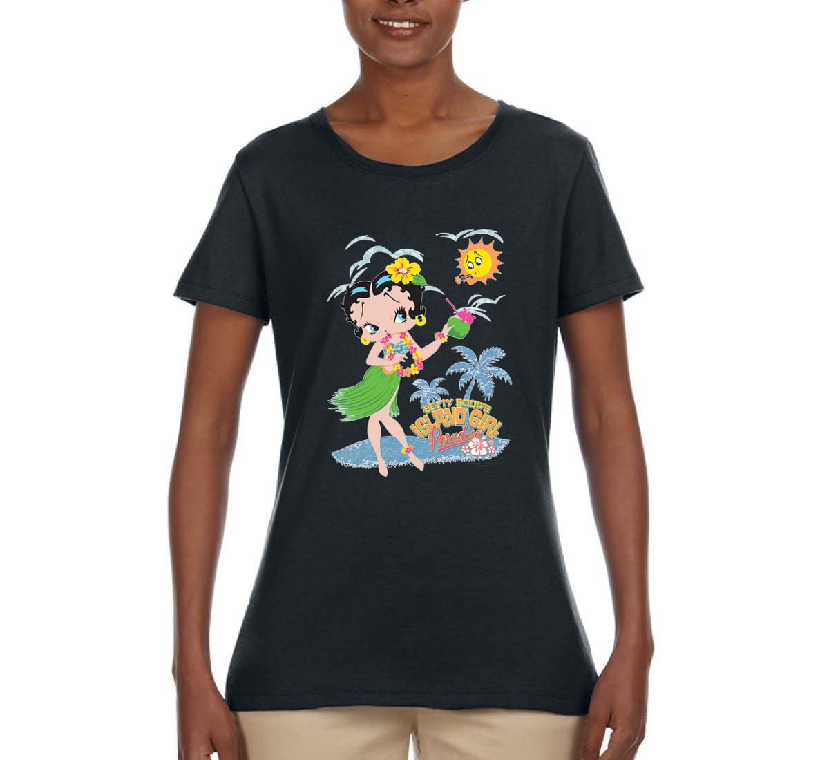 Island Girl Paradise Women's Graphic T-Shirt - Tropical Vacation Style Tee for Beach Outings, Summer Parties & Casual Wear