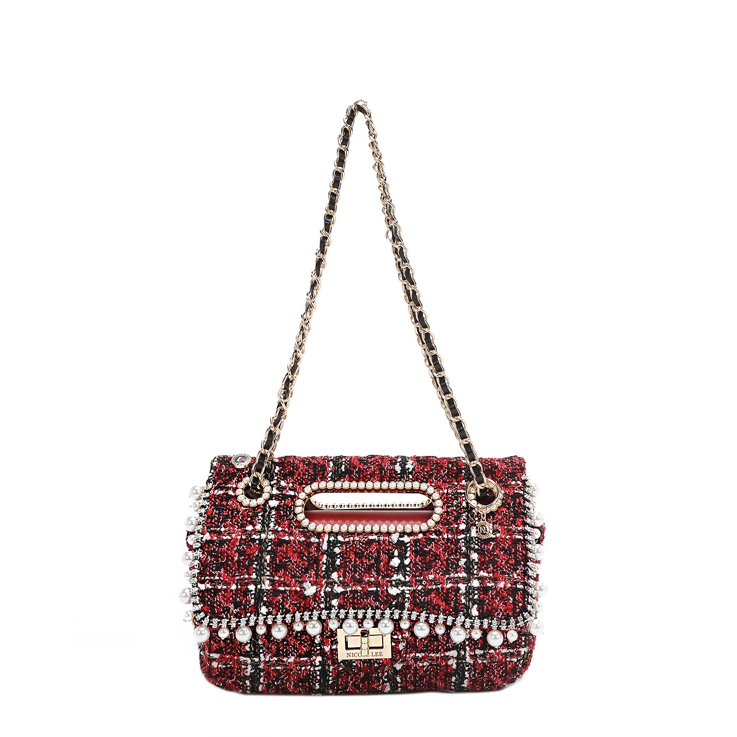 Stylish Tweed Clutch Flap Bag for Women | Elegant Evening Purse with Shoulder Strap | Perfect for Parties, Weddings & Date Nights