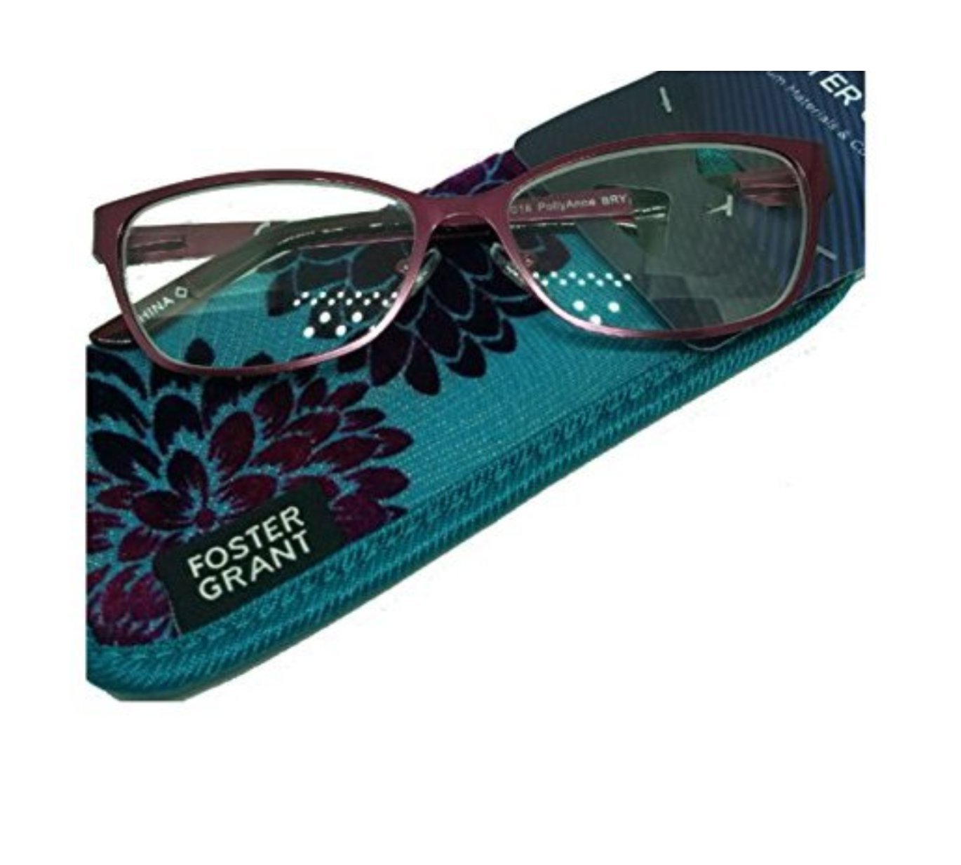Foster Grant PollyAnne Reading Glasses +1.25 Strength, Lightweight Pink Frame for Women - Perfect for Reading Books, Using Smartphones & Computer Work