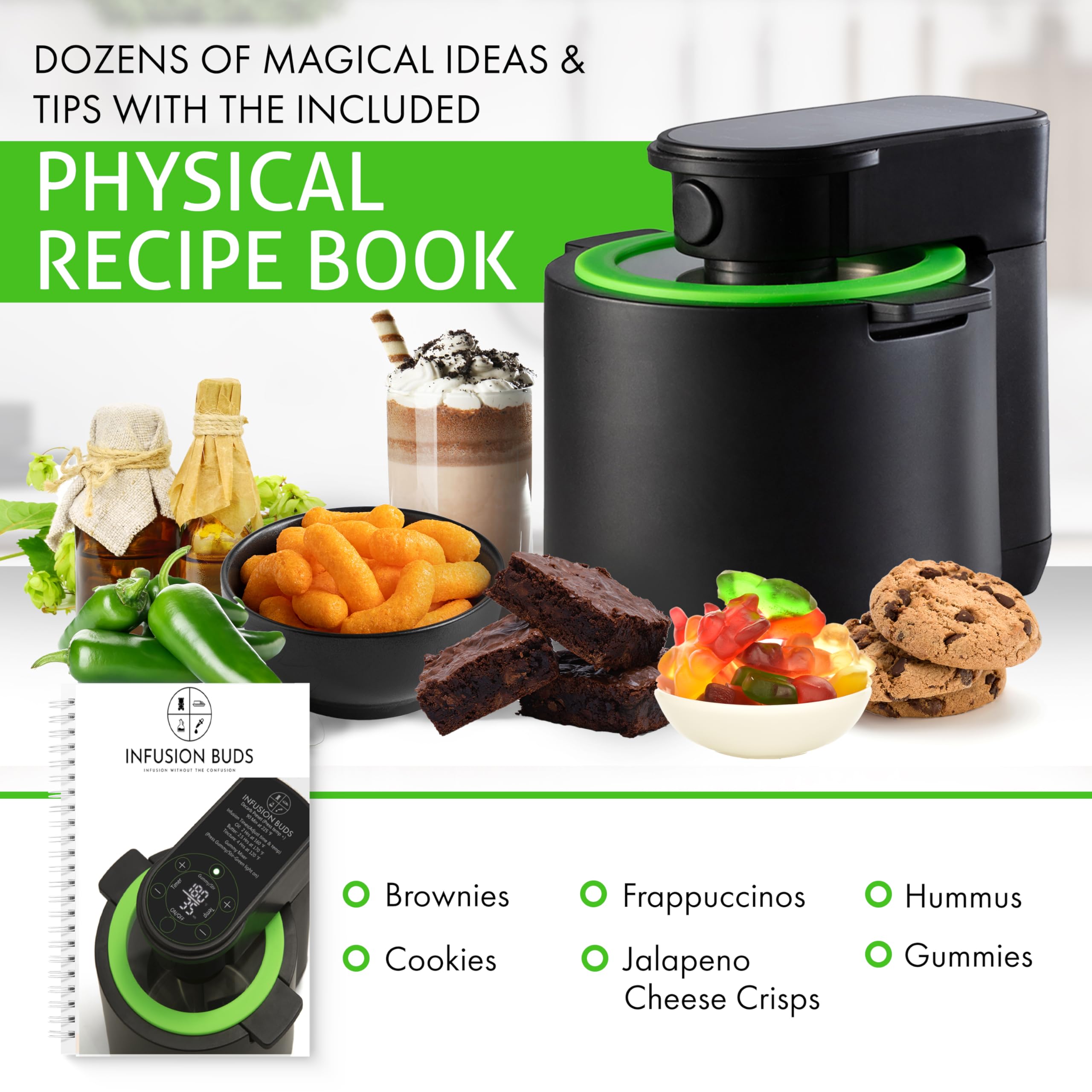 3-in-1 Magical Herb Infuser Machine, Decarboxylator & Gummy Maker - Make Infused Butter, Canna Oil, Edibles & More | Includes Recipe Book & Accessories | Perfect for Home Cooking, DIY Edibles & Herbal Remedies