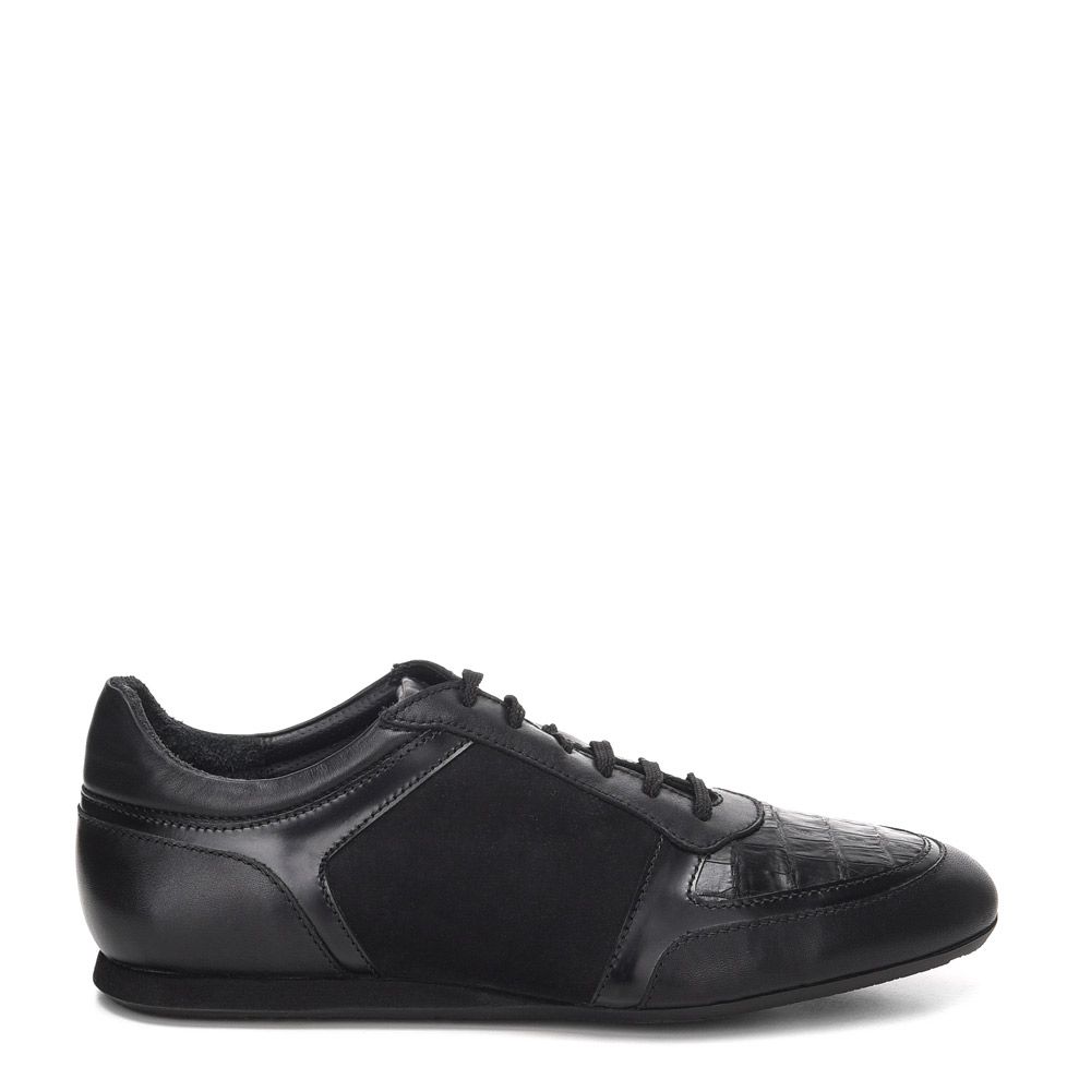 Men's Cuadra Black Casual Fashion Caiman Sneakers - Comfortable & Stylish for Everyday Wear, Work & Outdoor Activities