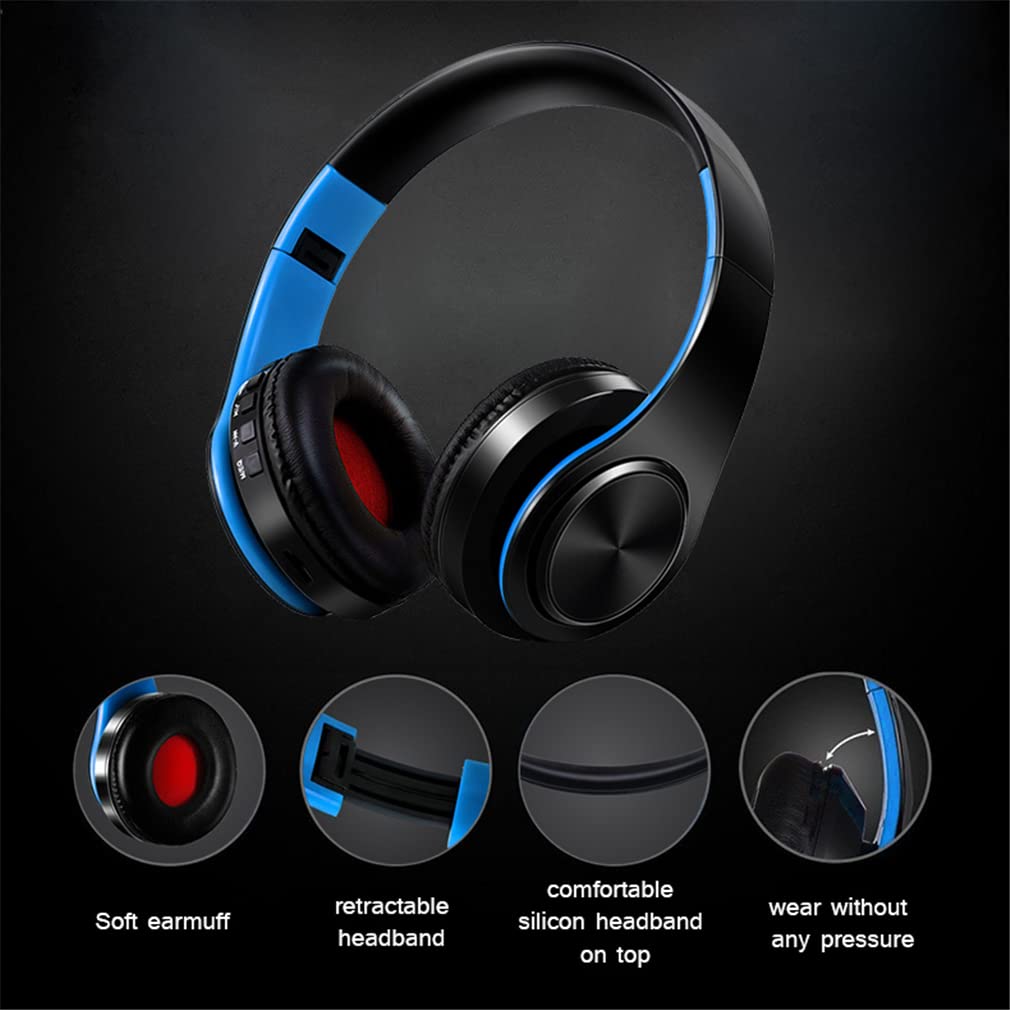 Wireless On-Ear Bluetooth 5.0 Headphones with Noise Canceling Mic - Foldable HiFi Stereo Sound, Hi-Res Audio, 10H Playtime (Green) - Perfect for Sports, Travel & Work