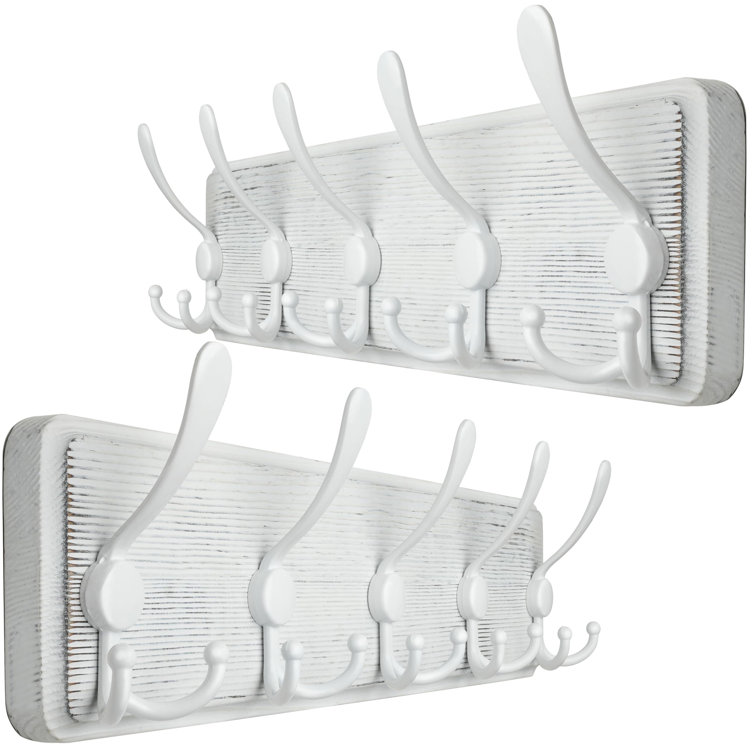 WEBI Wall Mounted Coat Rack with 5 Triple Hooks - 16