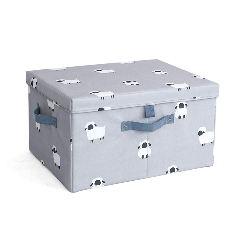 Foldable Collapsible Storage Box with Lid - Organizer Bin for Home, Office, Closet & Drawer - Space Saving Storage Cube Basket - Perfect for Bedroom, Nursery, Dorm & Travel Organization