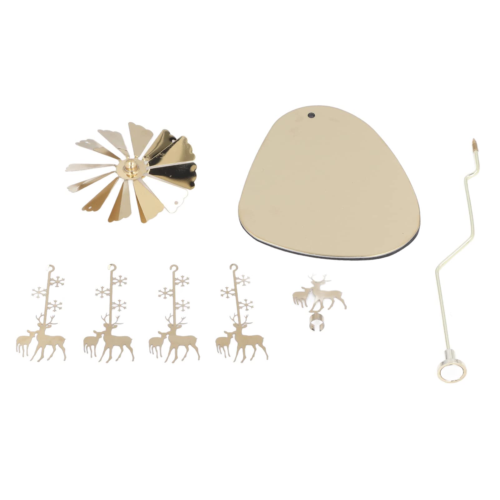 Rotating Golden Snowflake Deer Candle Holder - European Stainless Steel Aromatherapy Candlestick with Round Plate for Romantic Home Decor, Wedding Centerpiece & Holiday Table Setting (No Candle Cup Included)