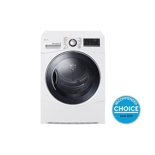 LG 8kg Heat Pump Condenser Dryer - Energy Efficient Laundry Solution for Homes & Apartments | Perfect for Small Spaces & Eco-Friendly Drying