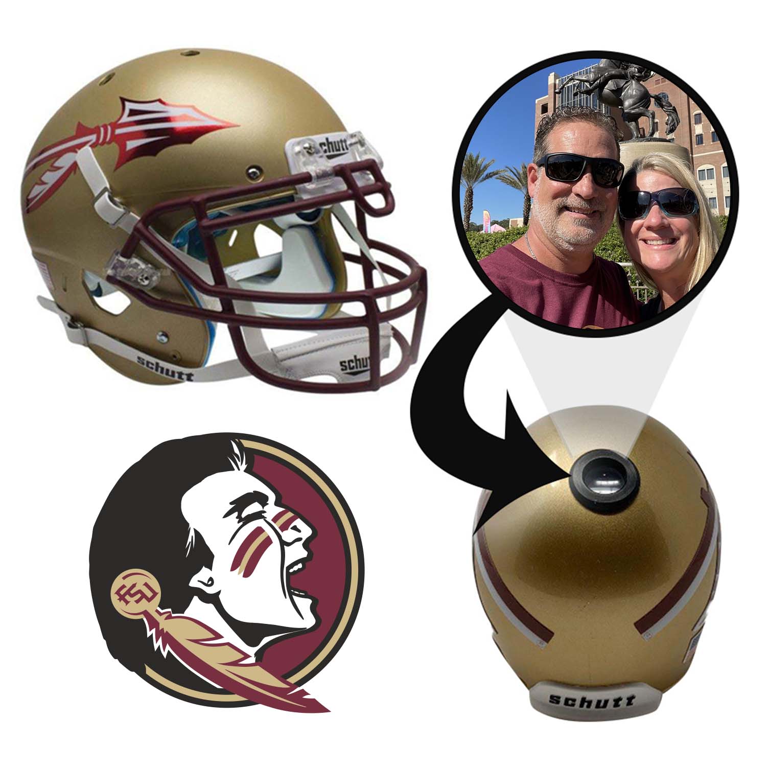 Florida State Seminoles Mini Football Helmet - Authentic College Collectible with Display Stand - Perfect for Fans, Memorabilia & Game Room Decor