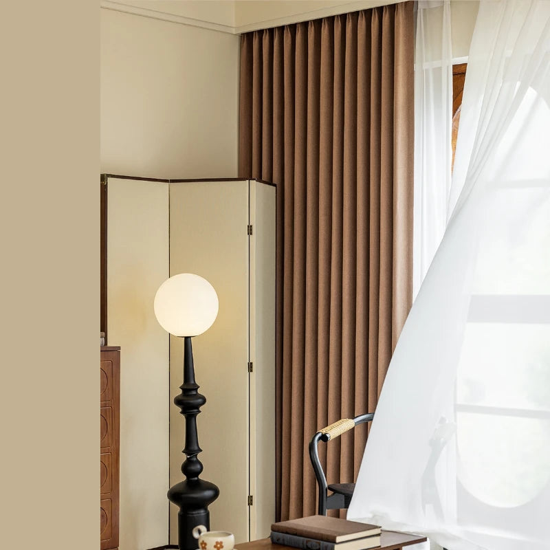 Aurora Heavy Chenille Textured Blackout Curtains for Bedroom - Thermal Insulated Noise Reducing Drapes for Living Room & Nursery (Custom Size Available)