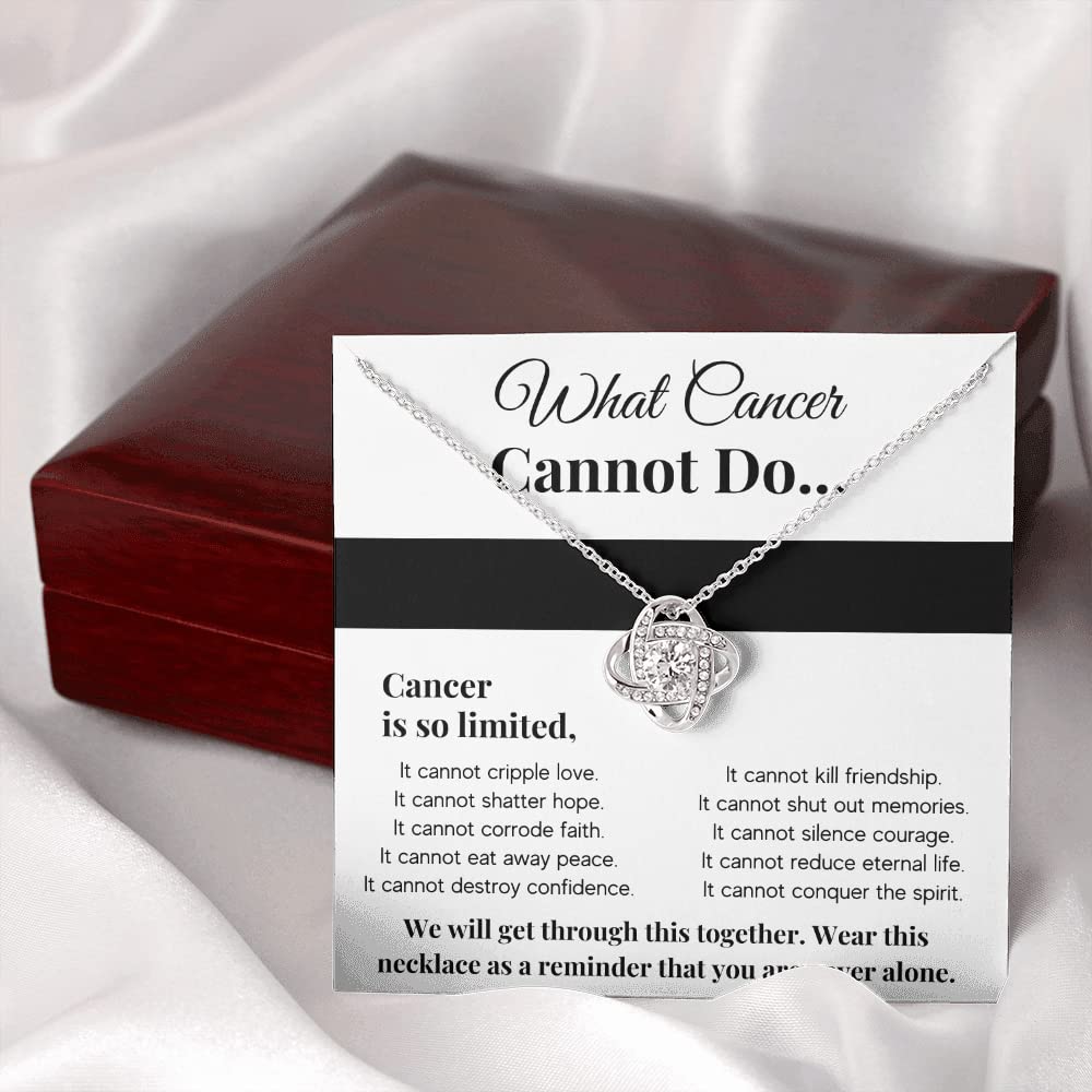 Cancer Awareness Pendant Necklace for Women - Chemo Patient Gift with Card & Box - Support Survivors & Loved Ones