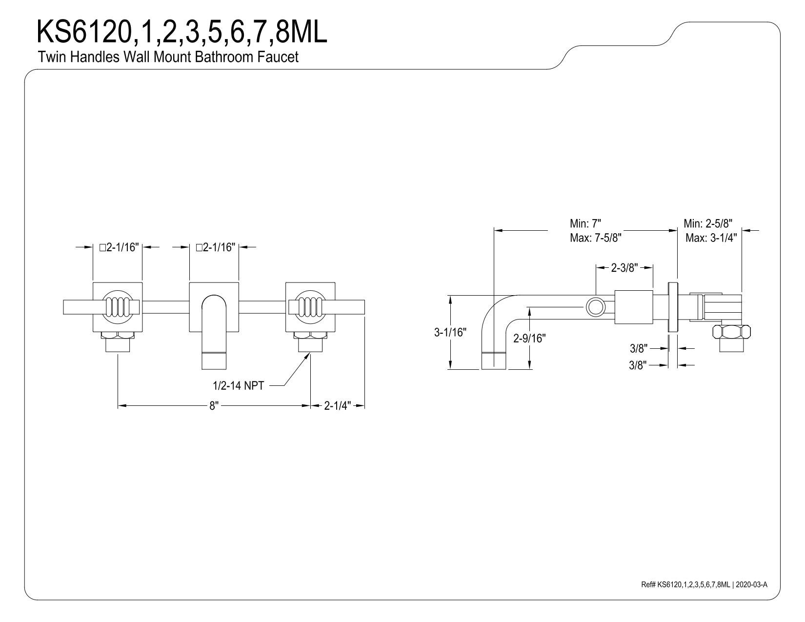 Kingston Brass KS6122ML Milano Polished Brass Bathroom Faucet - 12.5
