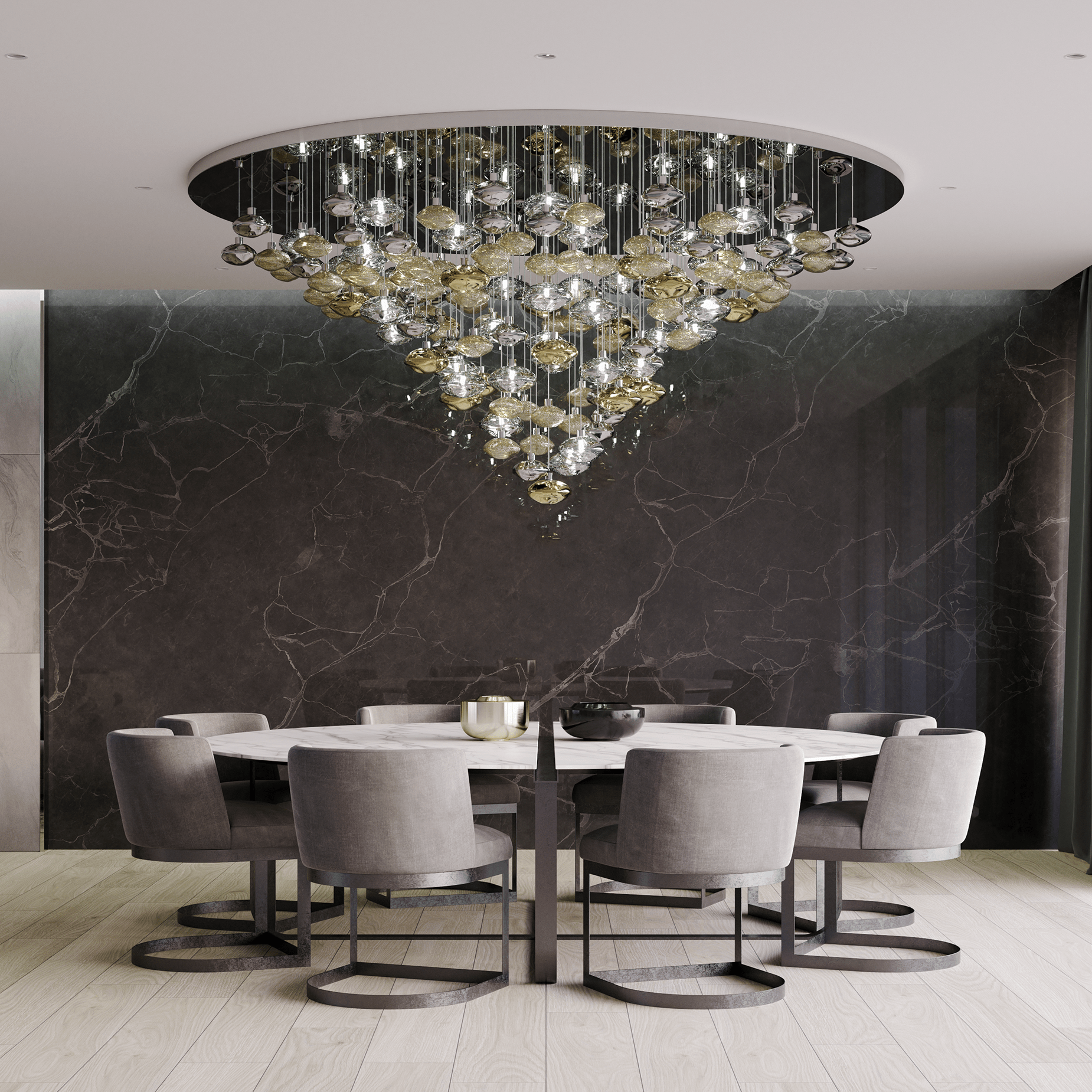 Stylish Lure Chandelier Lighting Fixture - Modern Crystal Ceiling Light for Dining Room, Bedroom & Living Room Decor