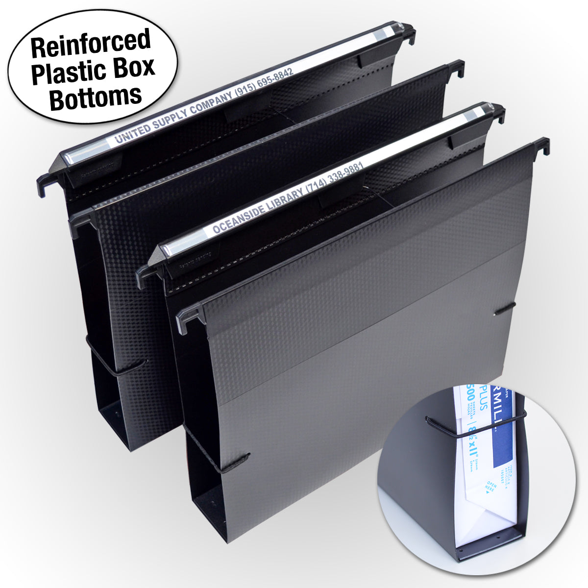Ultimate Office MagniFile™ Extra Capacity Hanging File Folders - 2 Pack, Letter Size with Box Bottom & Secure Bungee Cord - Perfect for Filing Cabinets, Document Storage & Office Organization