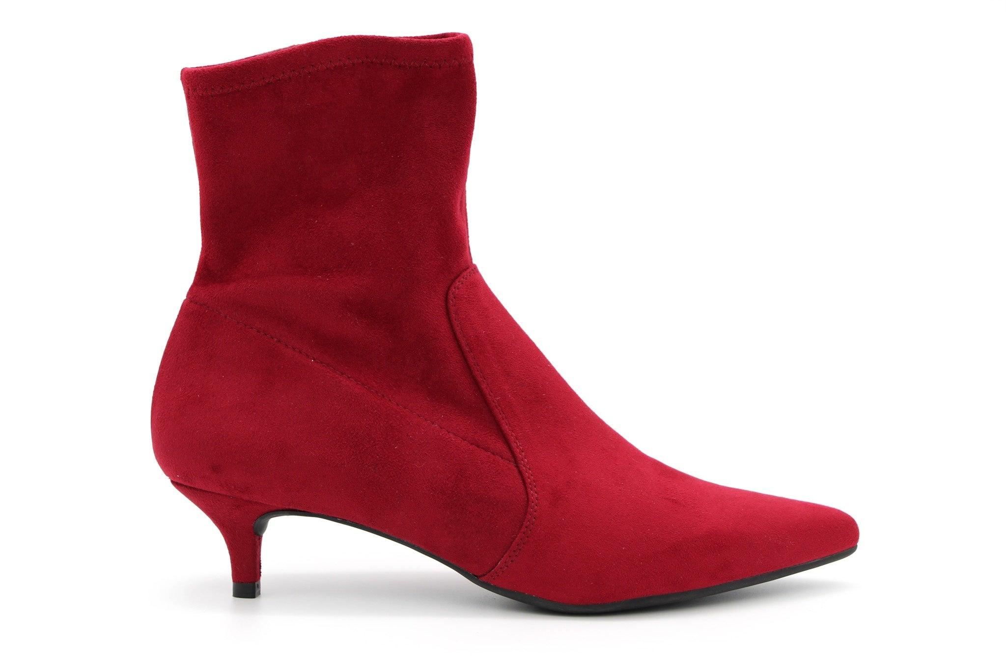 UNISA Women's Red Suede Ankle Boots Jerto - Stylish & Comfortable for Fall, Winter & Casual Outfits