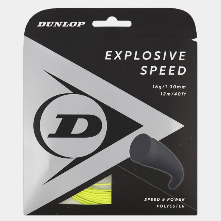 Dunlop Explosive Speed Yellow Tennis String - High Performance Polyester String for Power & Spin | Perfect for Competitive Play & Tournament Matches