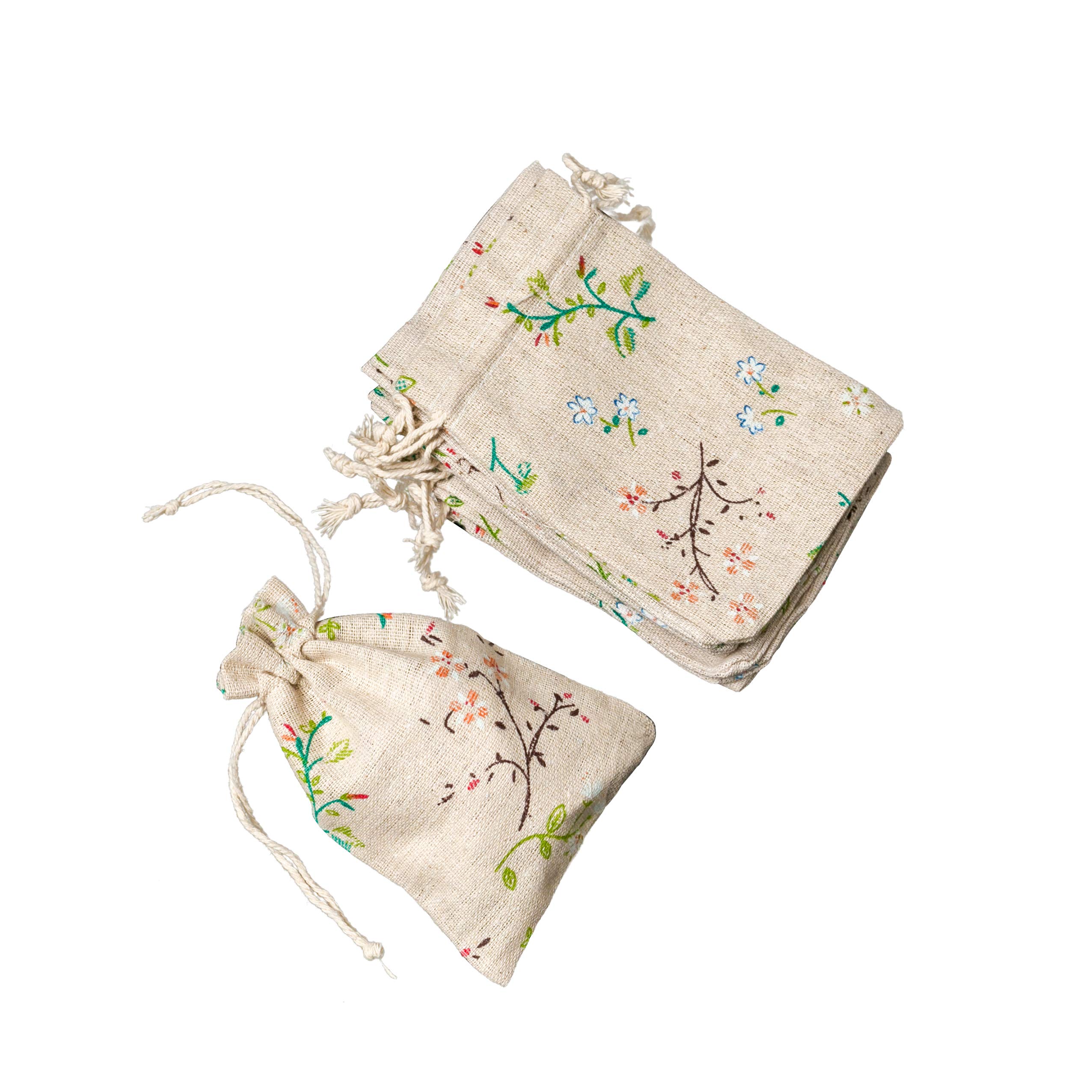 24-Pack Natural Burlap Drawstring Gift Bags - 5.5