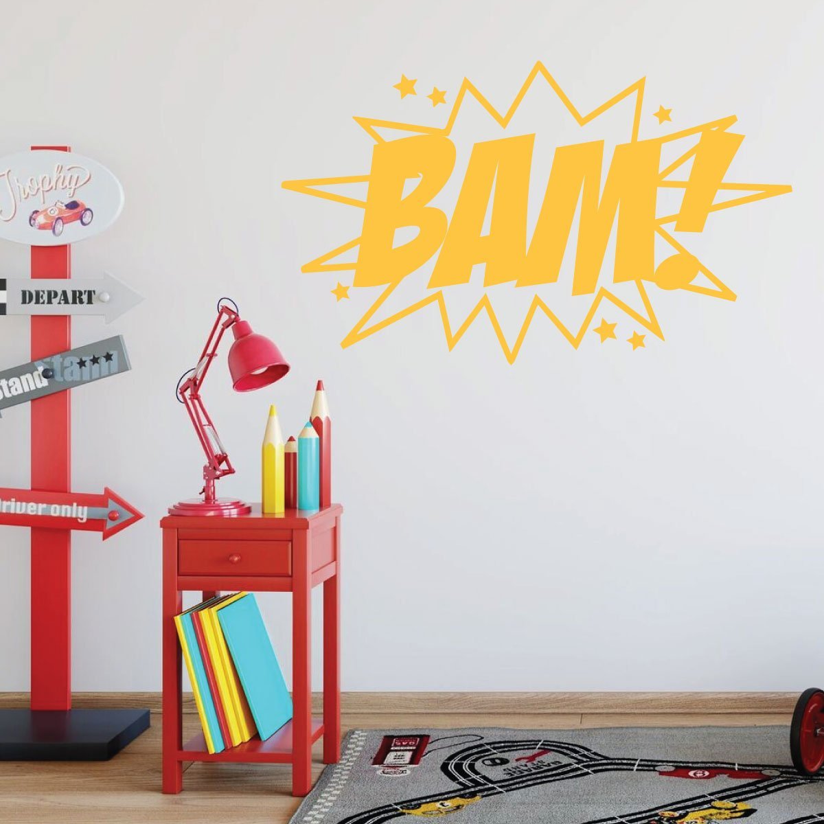BAM! Super Hero Wall Decal - Premium Vinyl Stickers for Boys Bedroom, Playroom & Nursery Decor | Easy Peel & Stick Wall Art for Kids Room, Superhero Theme Party