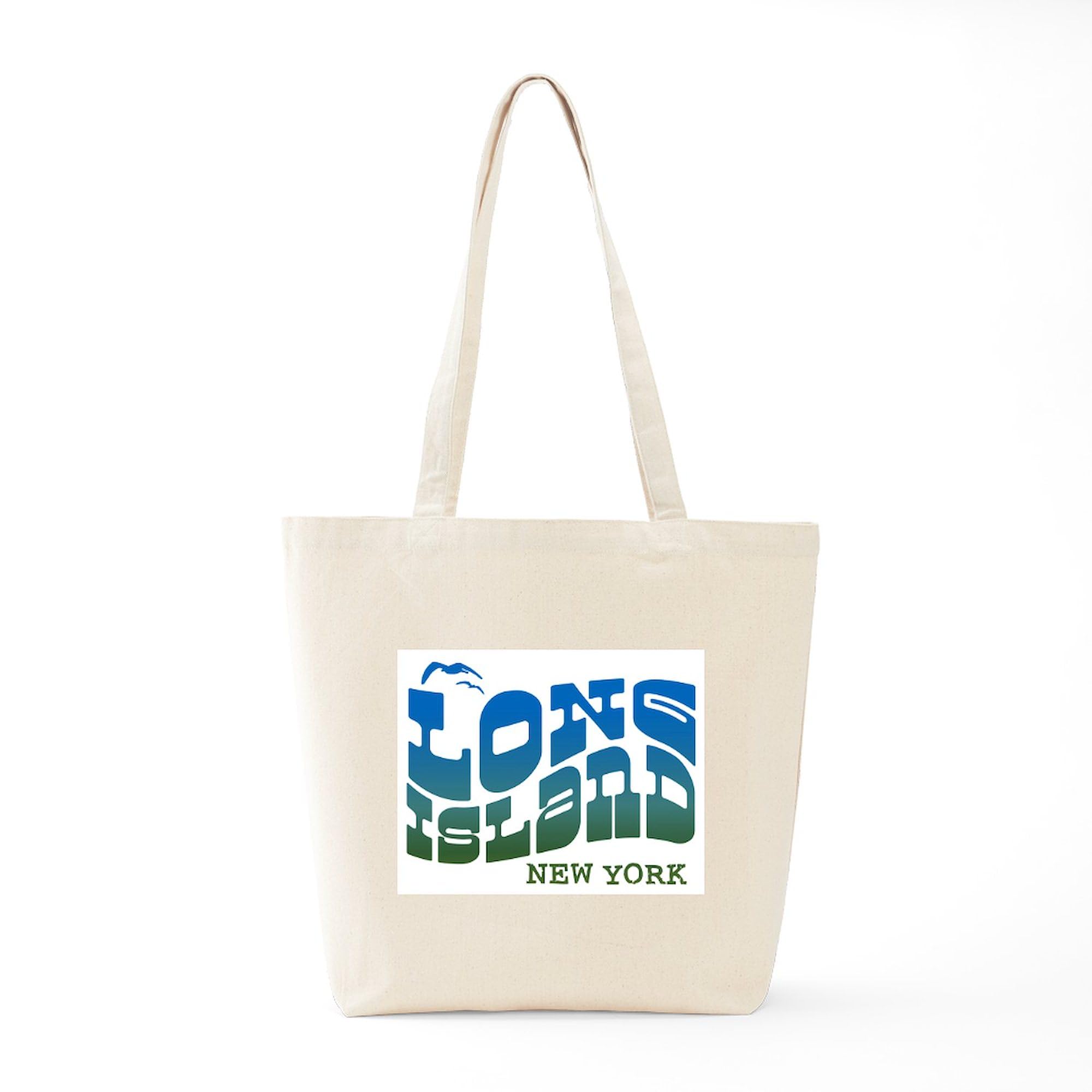 Long Island New York Tote Bag - Natural Canvas Reusable Shopping Bag with Print | Eco-Friendly Grocery Bag for Beach, Market & Daily Use