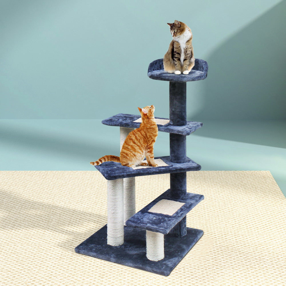 Premium 100cm Cat Tree with Scratching Post, Condo House & Wood Steps - Durable Cat Furniture for Indoor Play, Climbing & Scratching - Perfect for Small Spaces & Multi-Cat Homes