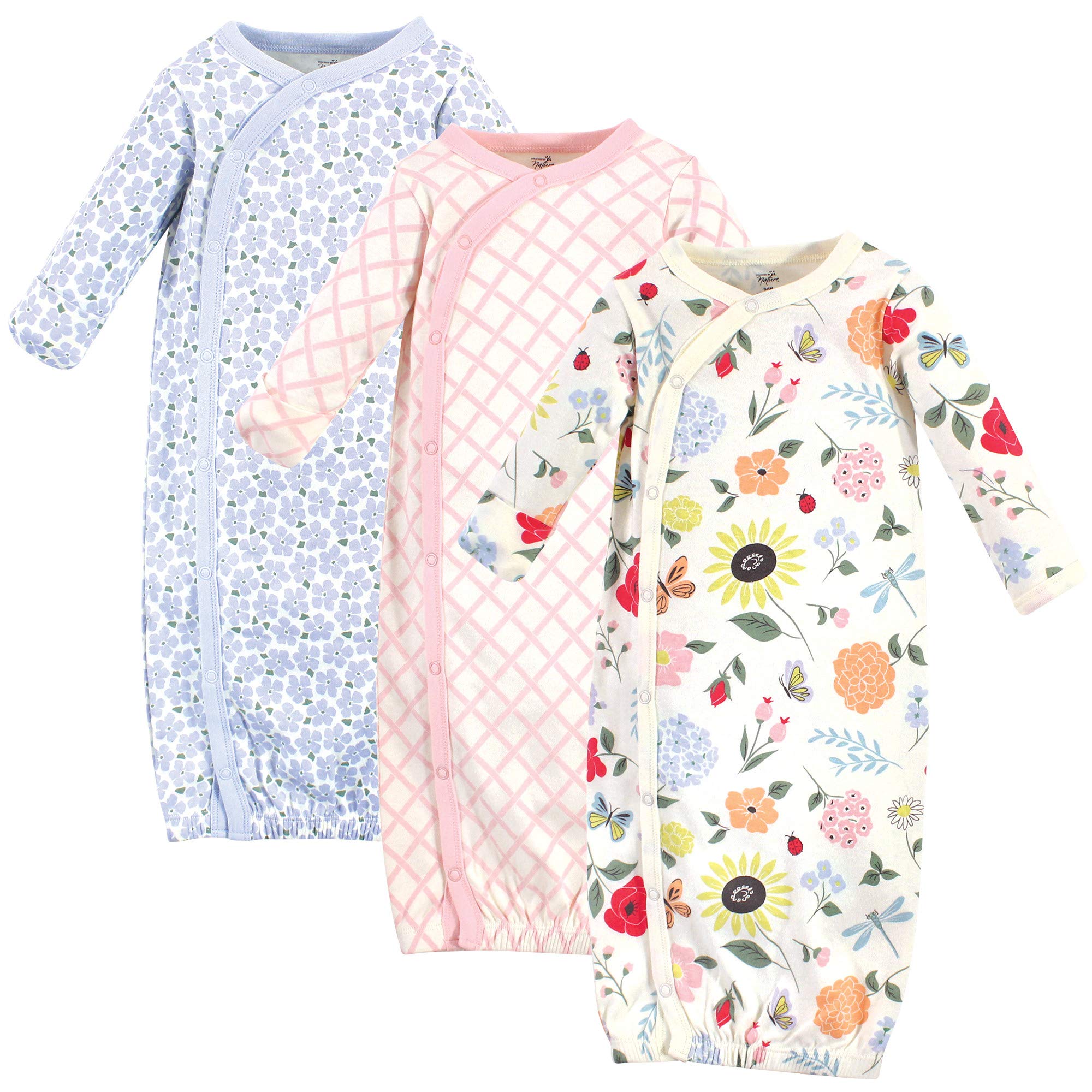 Organic Cotton Kimono Gowns for Baby Girls - Soft & Breathable Natural Fabric - Perfect for Newborn Sleepwear, Hospital Coming Home Outfits & Photo Shoots