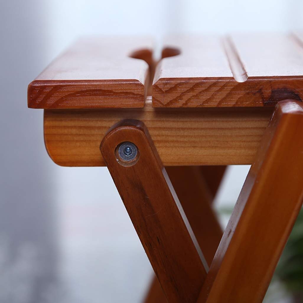 4-Step Folding Wooden Step Stool for Home, Indoor Climbing Stool, Portable Dining Chair & Garden Tool Stand - Perfect for Kitchen, Bathroom, and Outdoor Use