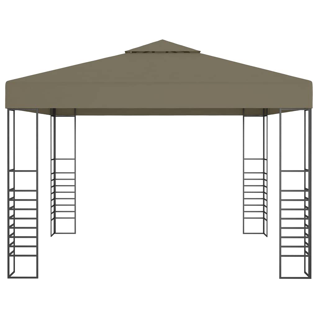 Premium 9.8'x9.8' Taupe Garden Party Tent with Heavy-Duty Steel Frame & Ventilated Roof - Perfect for Outdoor Weddings, Backyard BBQs, Camping & Patio Gatherings - Quick Setup Gazebo for Events & Home Use